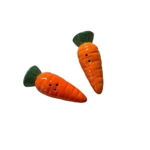 Ceramic Carrot-Shaped Salt & Pepper Shakers